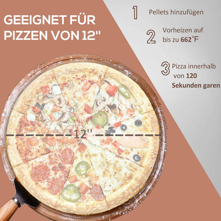 Outdoor 2-in-1 wood-fired pizza oven, with stone and shell