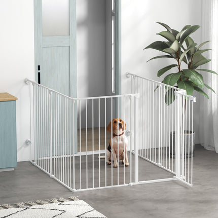 Foldable 2-in-1 puppy playpen, 6 panels, medium dogs