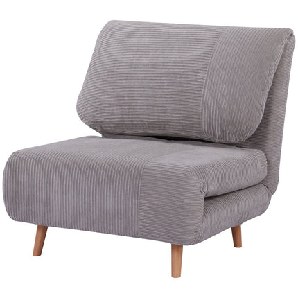 Sofa bed - adjustable, folding mattress, light grey