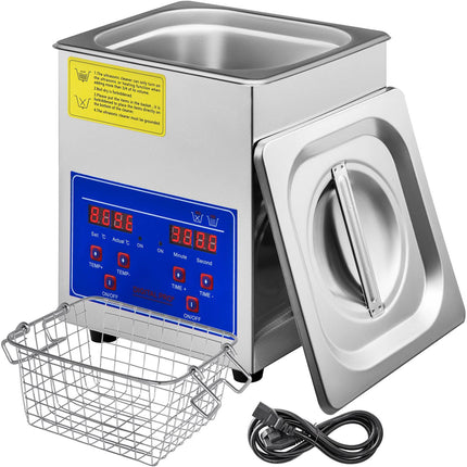 2L Ultrasonic Cleaner, Stainless Steel, Digital Timer Heater