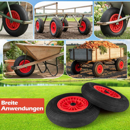 2 Pack 4.80/4.00-8 Wheelbarrow Tires, 40cm Rubber Wheels