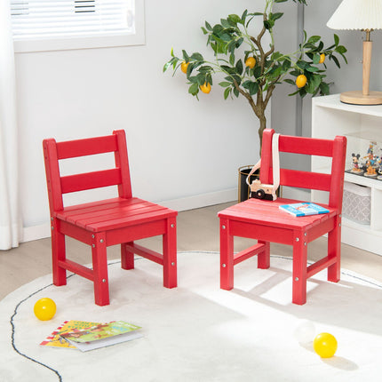 2-Pack Kids Learning Chairs with Backrest, HDPE, Red