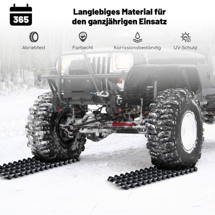 2 Pack Tire Traction Mats with Bag Emergency Traction Aid Black 61.5 x 21 x 2.8 cm