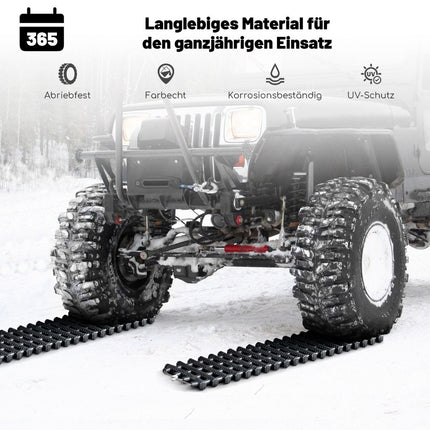 2 Pack Tire Traction Mats with Bag Emergency Traction Aid Black 82 x 21 x 2.8 cm