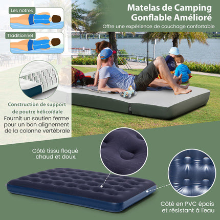 2-Person Camping Tent Cot Set With Air Mattress, 2 Bags