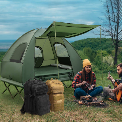 2-Person Camping Tent Cot Set With Air Mattress