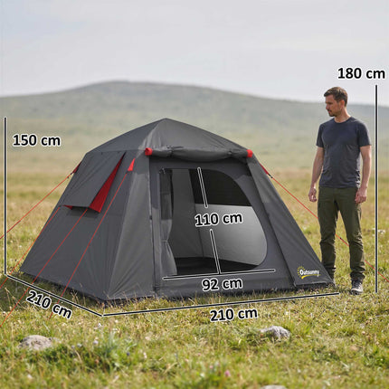 2-Person Dome Tent, Waterproof, 2 Doors, Easy Setup
