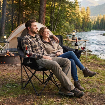 2-Person Folding Camping Chair, Padded, Carry Bag