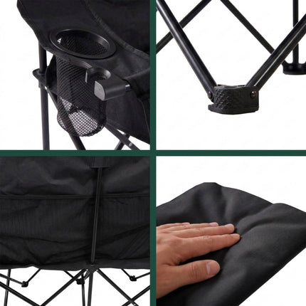 2-Person Folding Camping Chair, Padded, Carry Bag
