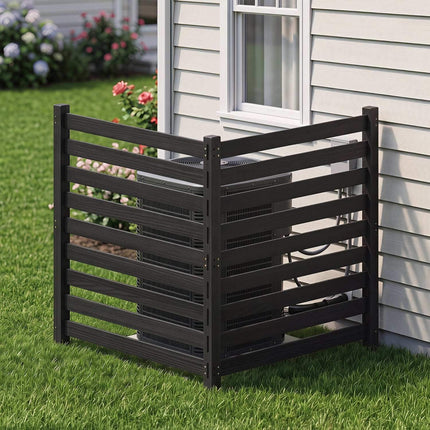 2-Piece Cedar Garden Fence Set with Metal Posts, 98x107 cm