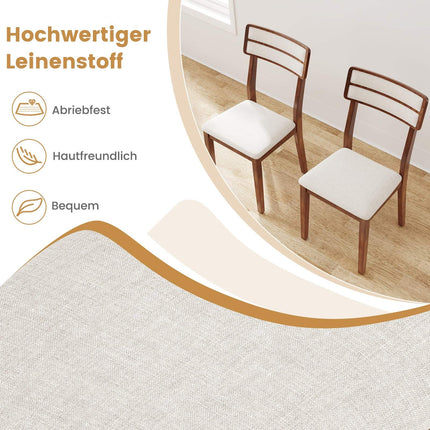2-Piece Dining Chairs Set, Padded Seat, Rubberwood Legs