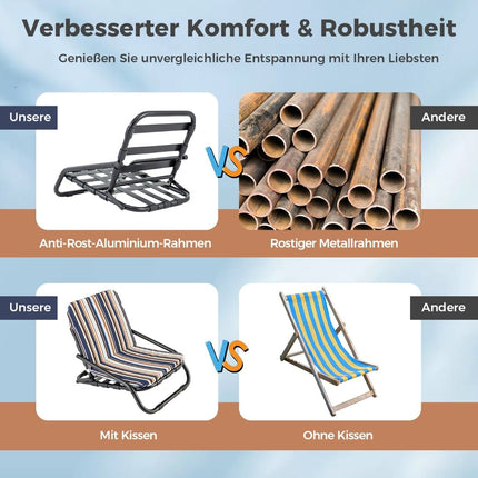 2-Piece Folding Beach Chairs, Quick-Dry Cotton