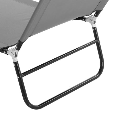 2-Piece Folding Sun Lounger Set, 5-Position Backrest