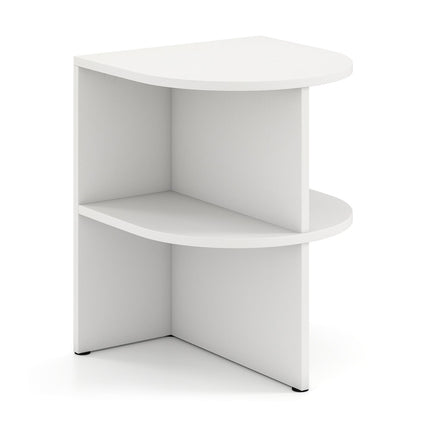 2-Piece Half-Moon Side Table Set, 2-Tier, White, 38x38x48.5 cm