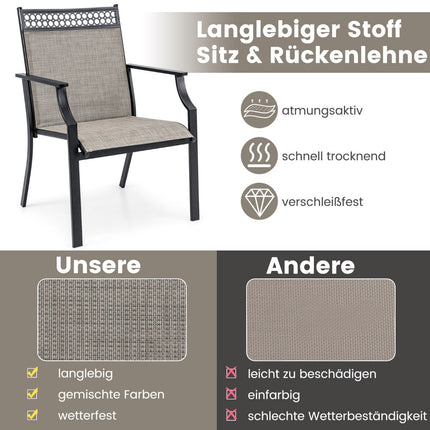 2-Piece Outdoor Chairs Set, Quick-Dry Fabric, Metal Frame