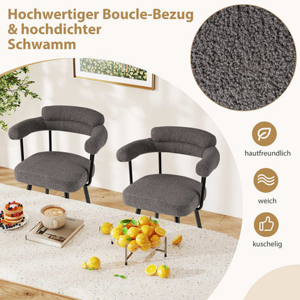2-Piece Set Swivel Bar Stools, Padded, 360 Rotation, Gray