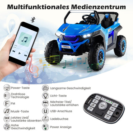 2-Seater 12V Kids Ride-On Car with Music & Lights