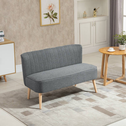 2-seater light gray fabric sofa - comfortable lounge chair