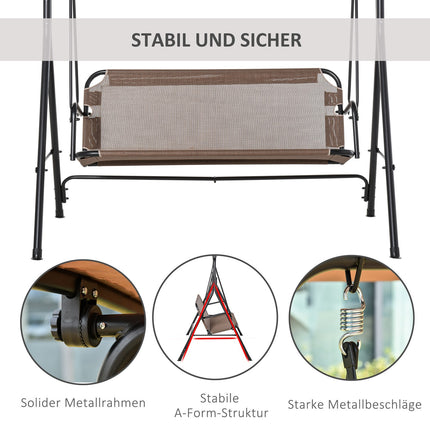Outdoor 2-seat rocking chair, UV resistant, adjustable angle