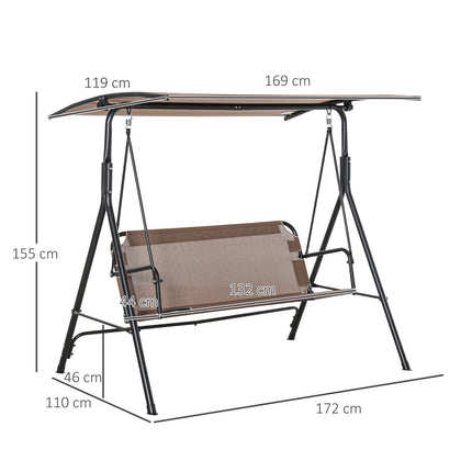 Outdoor 2-seat rocking chair, UV resistant, adjustable angle
