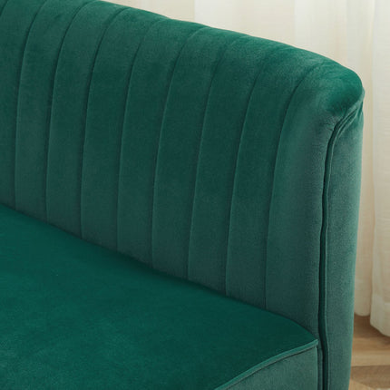 2-seater sofa, velvet-like polyester, dark green