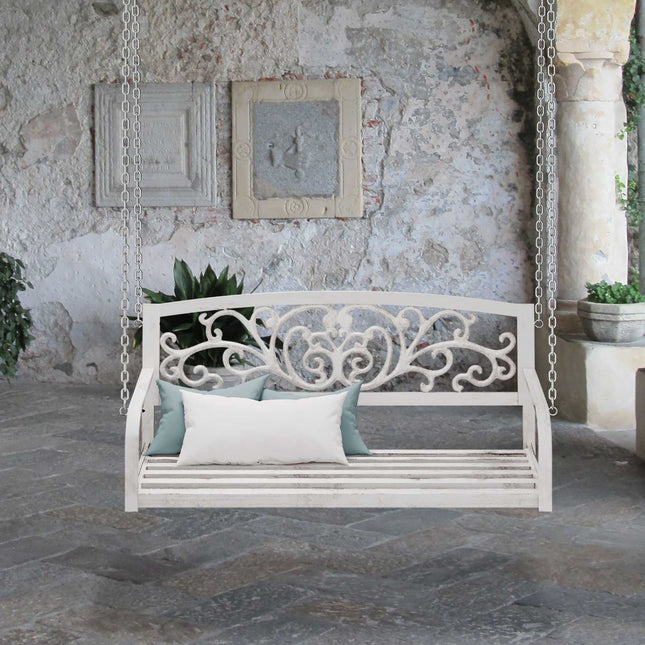 2-Seater Outdoor Patio Swing with Curved Seat