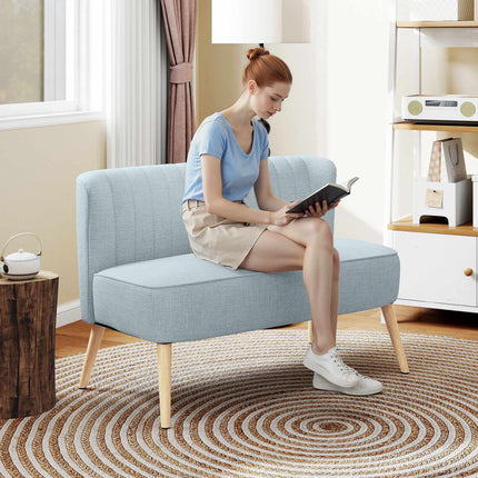 2-Seater Sofa, Light Green, Linen Cover, 220 kg