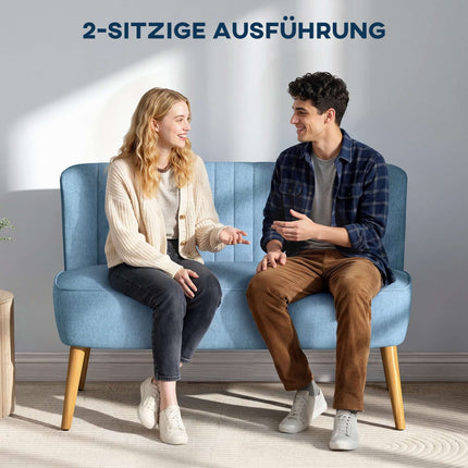 2-Seater Sofa, Soft Cushioning, Easy-Care Cover, Blue