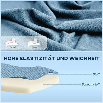 2-Seater Sofa, Soft Cushioning, Easy-Care Cover, Blue
