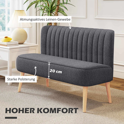 2-Seater Sofa, Soft Cushions, Easy-Care Cover, Dark Grey