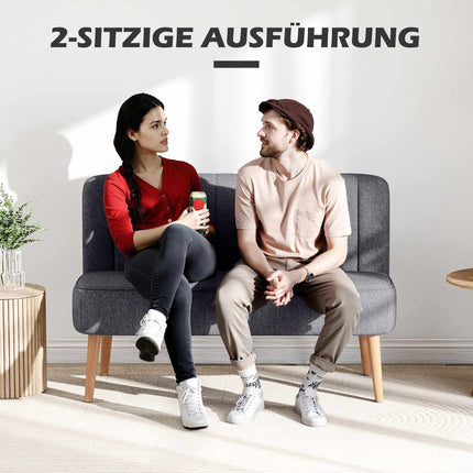 2-Seater Sofa, Soft Cushions, Easy-Care Cover, Dark Grey