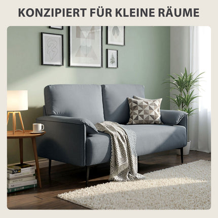 2-Seater Sofa, Thick Cushions, Velvet Upholstery, Black
