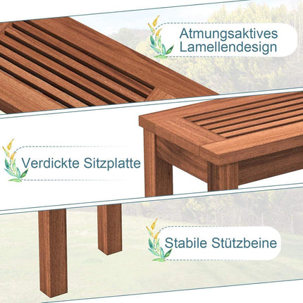 2-Seater Solid Wood Garden Bench – Weatherproof, 100x30.5 cm