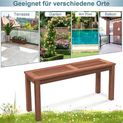 2-Seater Solid Wood Garden Bench – Weatherproof, 100x30.5 cm