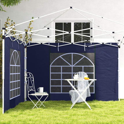 Gazebo side panels with window and door, Oxford Blue