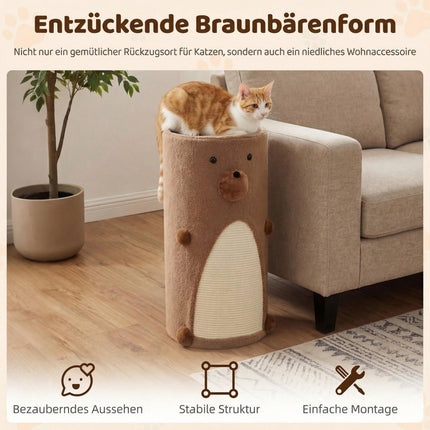 2-Story Cat House with Sisal Scratch Mat and Hideaway Cave