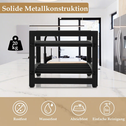 2 Tier Metal Wine Rack for 8 Bottles Bottle Rack with Adjustable Foot Pads