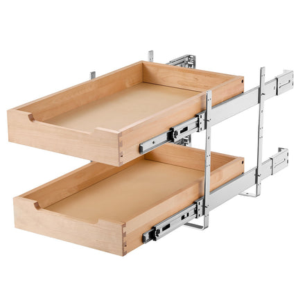 2-Tier Pull-Out Cabinet Organizer, 14 x 21 in, Soft-Close