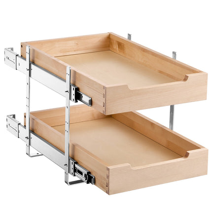2-Tier Pull-Out Cabinet Organizer, 14 x 21 in, Soft-Close