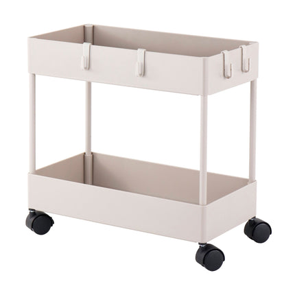 2-Tier Serving Trolley with Wheels, Beige
