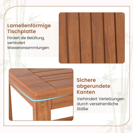 2-Tier Solid Wood Side Table with Shelf, Natural Finish