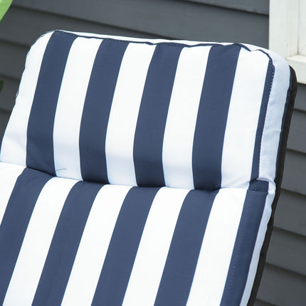 Folding garden chairs with cushion - 5 positions, blue