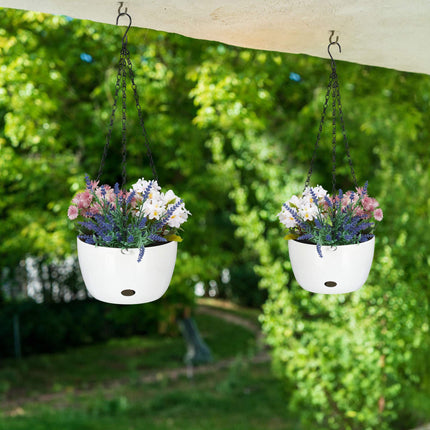 2 hanging baskets with water containers - M