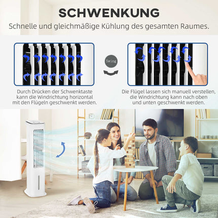 2-in-1 Air Cooler with 5L Tank, 12h Timer, for 20㎡