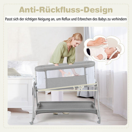 2-in-1 Baby Crib & Bassinet with Adjustable Heights
