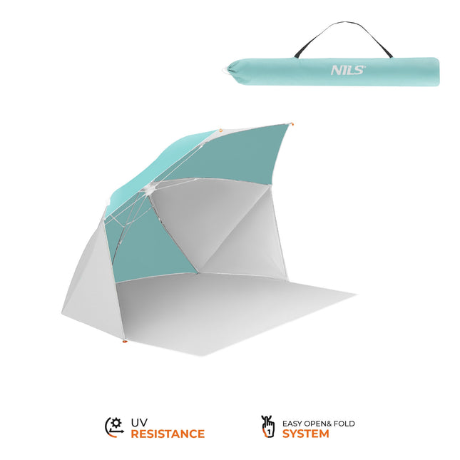 2-in-1 Beach Umbrella – Windbreak, UV, 180 cm Floor
