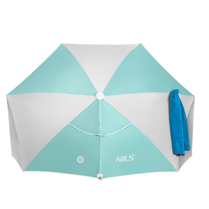 2-in-1 Beach Umbrella – Windbreak, UV, 180 cm Floor