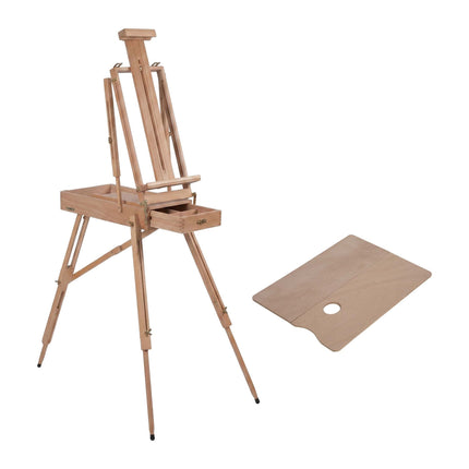 2-in-1 Beechwood Easel with Drawer and Palette