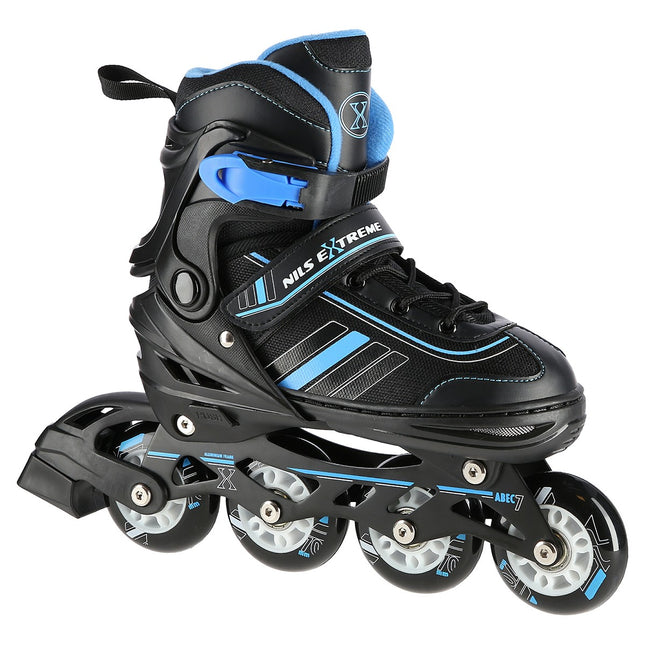 2-in-1 Black/Blue Inline & Hockey Ice Skates, Size S (29-33)