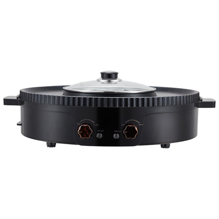 2-in-1 Electric Hot Pot Grill, 1800W Dual Temp Control
